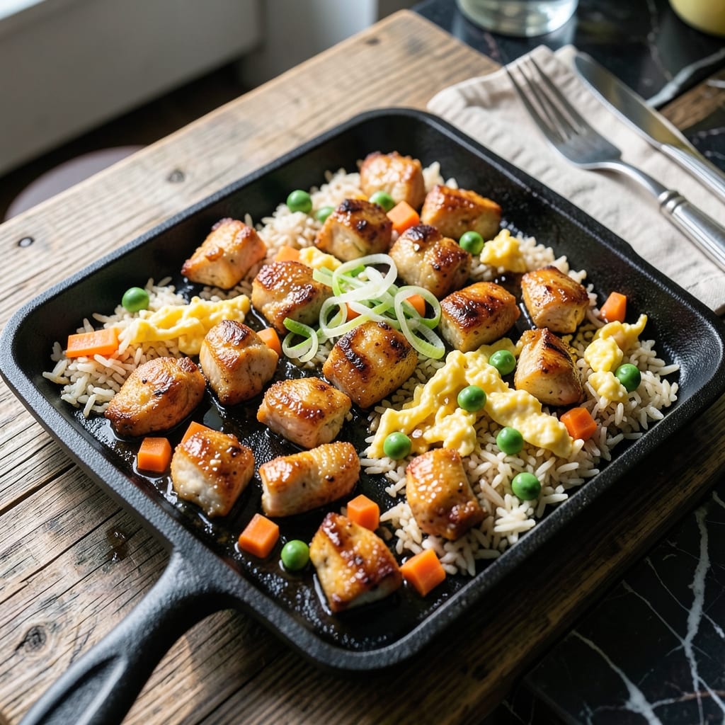 Chicken Fried Rice Griddle Recipe: Smoky Street Food Flair at Home