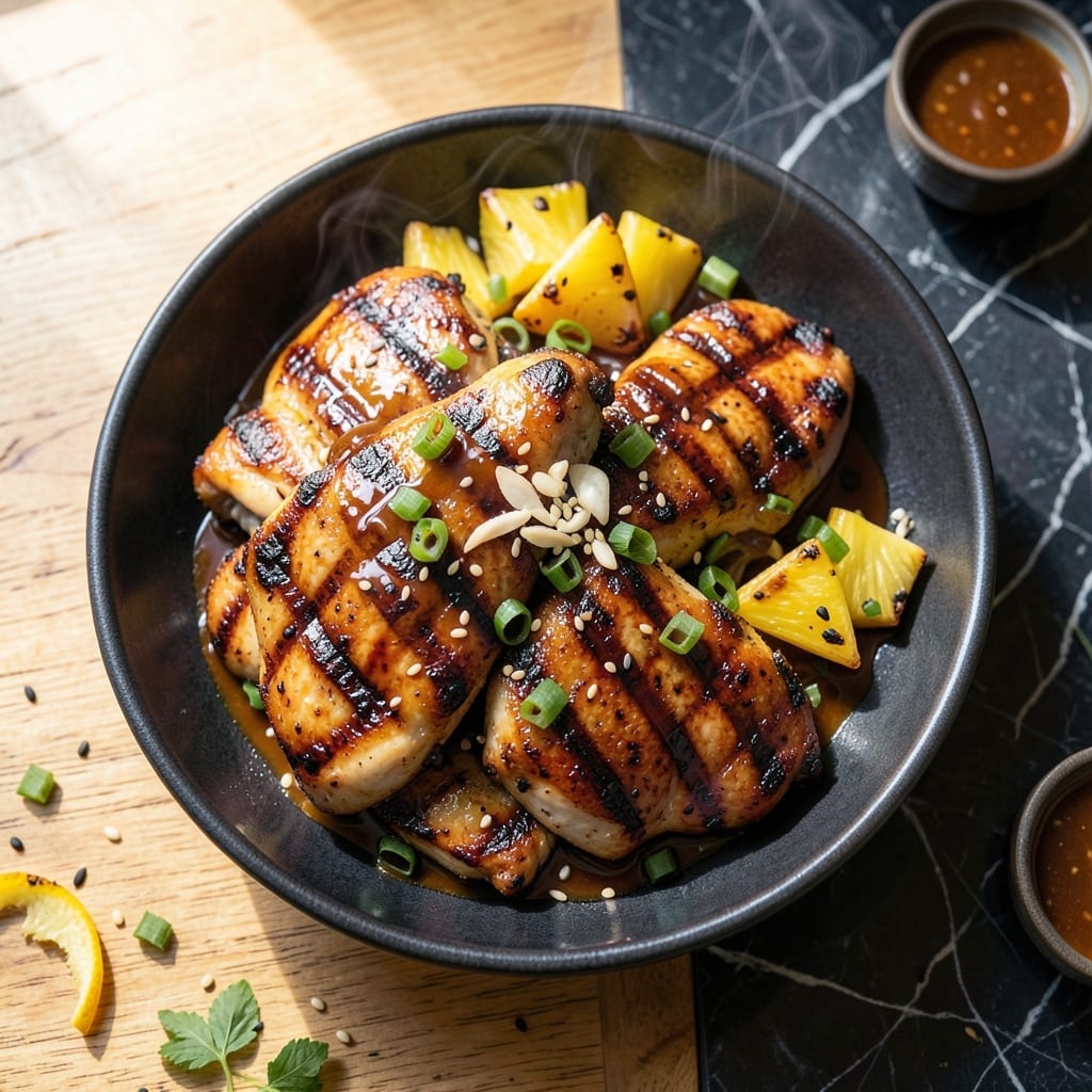 Grilled Hawaiian Teriyaki Chicken Recipe: Pineapple-Glazed Juicy Thighs