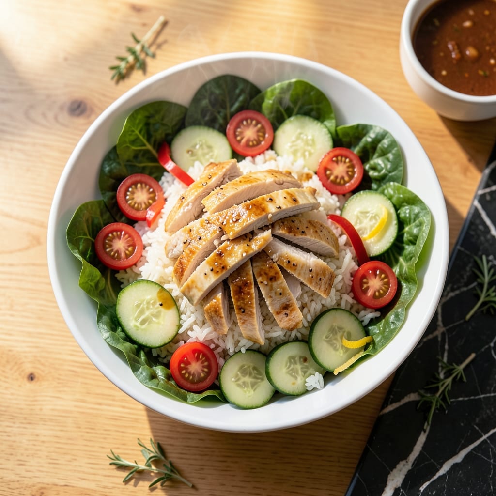 Chicken Rice Salad Bowl Recipe: Fresh Crunch and Creamy Dressing