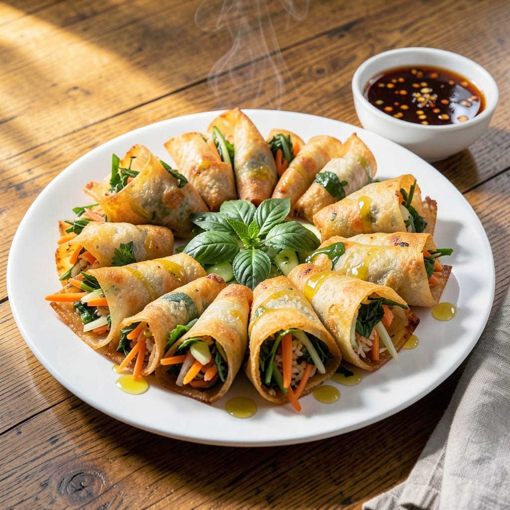 Fried Rice Paper Rolls Recipe: Crispy Shell with Fresh Herb Filling