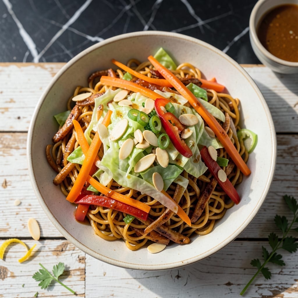 Ramen Noodle Salad Recipe With Rice Vinegar: Crunchy Veggies and Tangy Dressing Ramen Noodle Salad Recipe With Rice Vinegar: Crunchy Veggies and Tangy Dressing
