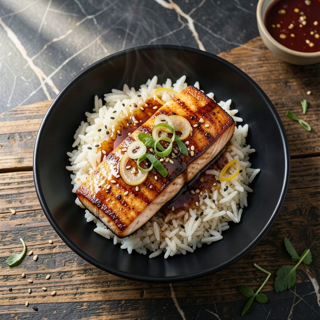 Honey Salmon and Rice Recipe: Glazed Perfection Over Fluffy Grains