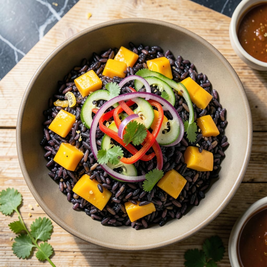 Black Rice Mango Salad Recipe: Tropical Crunch in Every Bite