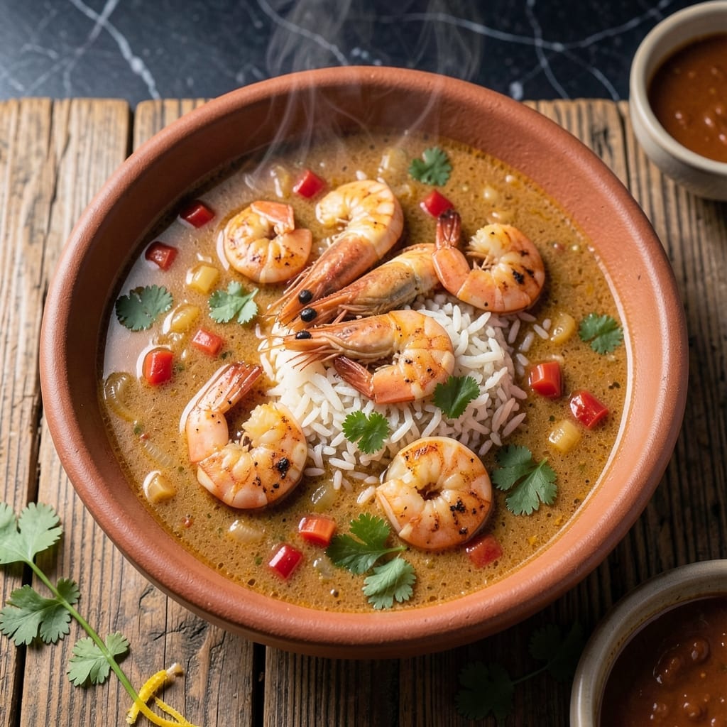 Puerto Rican Shrimp and Rice Soup Recipe: Sofrito-Infused Island Stew