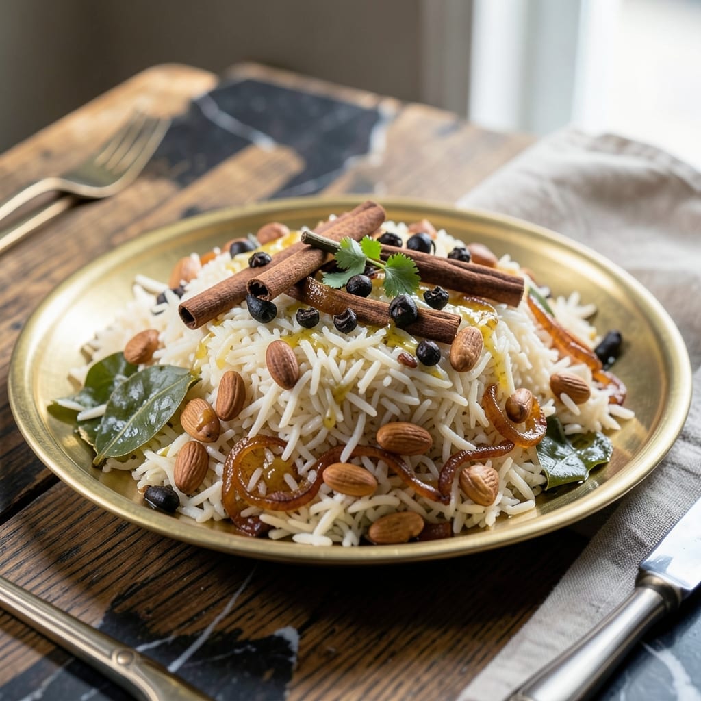 Hyderabad Bagara Rice Recipe: Fragrant Spiced Basmati with Peanuts and Herbs