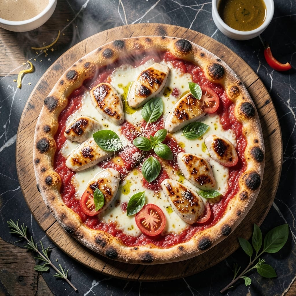 Italian Chicken Pizza Recipe: Wood-Fired Crust with Herb-Infused Chicken