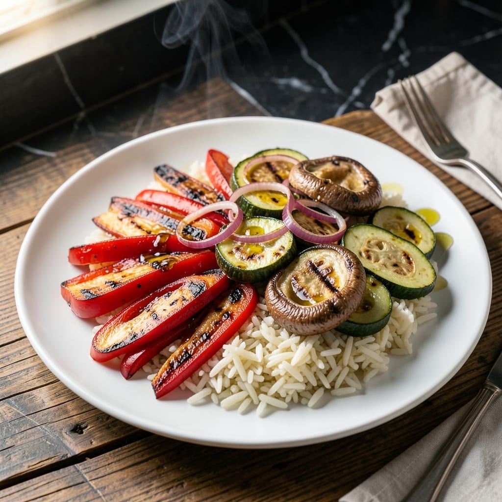 Grilled Vegetables and Rice Recipe: Smoky Garden Freshness With Fluffy Grains