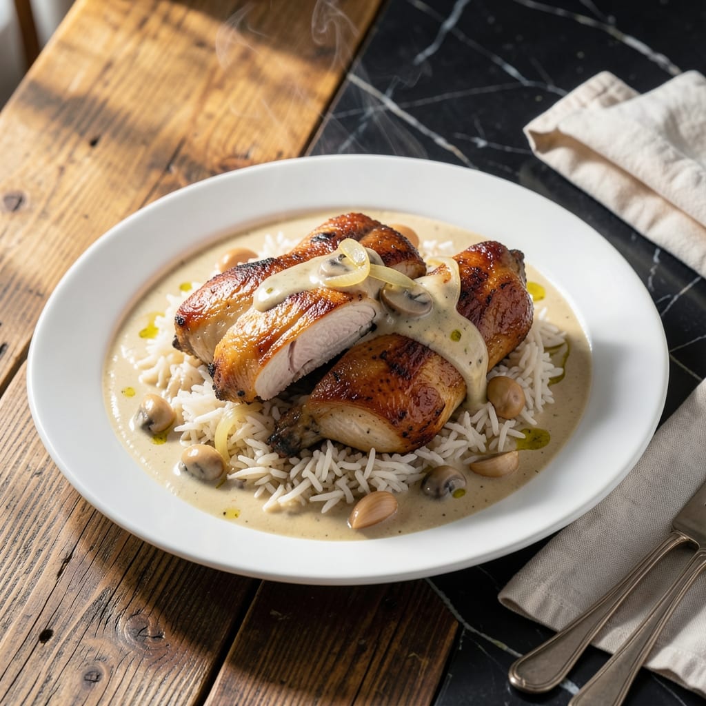 Boiled Chicken And Rice Recipe With Cream Of Mushroom: One-Pot Savory Harmony