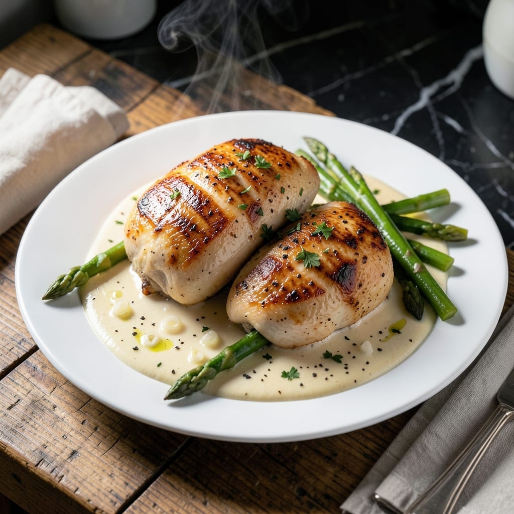 Chicken and Cream of Asparagus Recipe: Spring Vegetable Elegance Chicken and Cream of Asparagus Recipe: Spring Vegetable Elegance