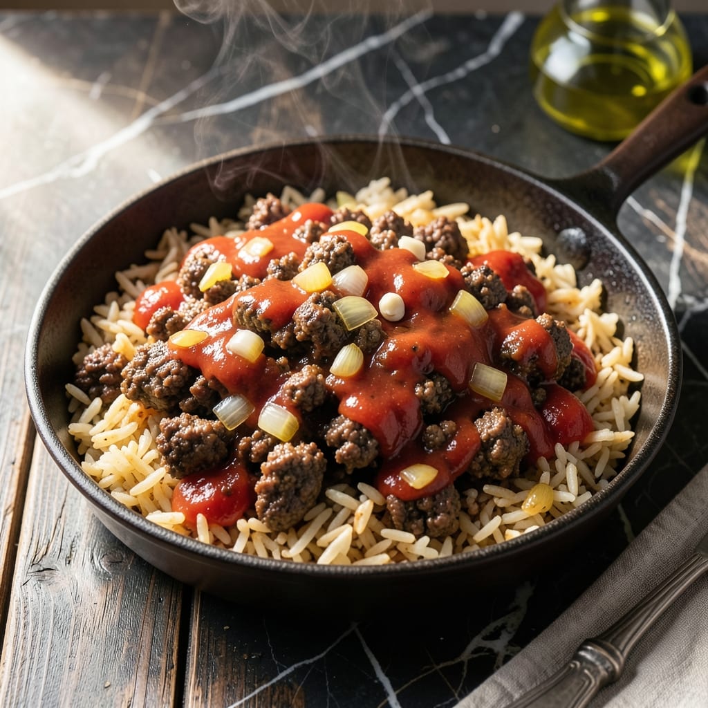 Recipe Ground Beef Rice Tomato Sauce: Hearty Skillet Meal with Bold Flavors Recipe Ground Beef Rice Tomato Sauce: Hearty Skillet Meal with Bold Flavors