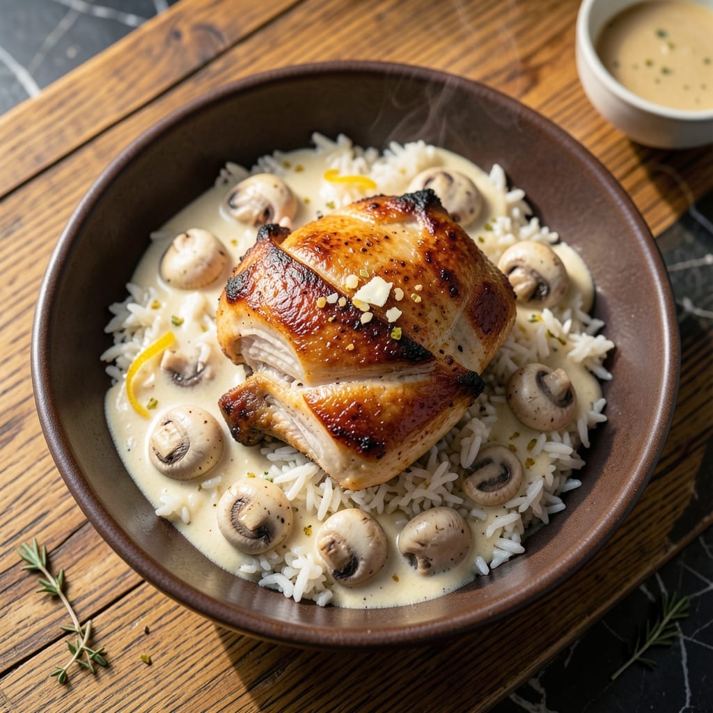 Chicken Mushroom Rice Recipe With Cream of Mushroom Soup: Velvety Sauce and Tender Bites