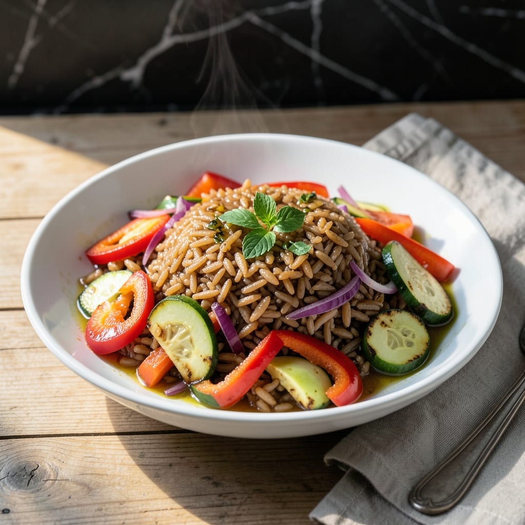 Healthy Rice Recipe: Nutrient-Packed Grains with Garden Freshness Healthy Rice Recipe: Nutrient-Packed Grains with Garden Freshness