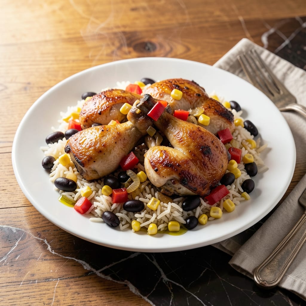 Chicken Rice Beans and Corn Recipe: Southwestern One-Pot Harmony