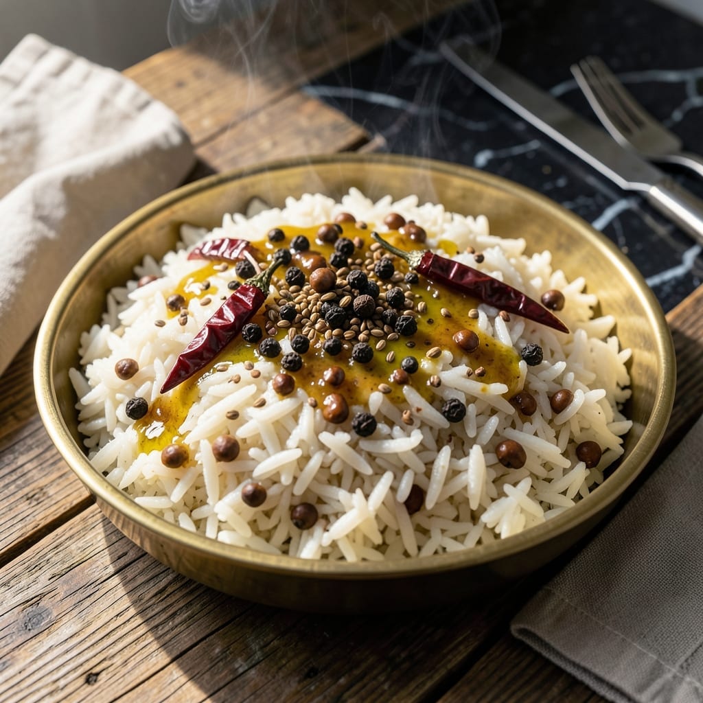 Milagu Rice Recipe: South Indian Peppery Spice with Crispy Lentils