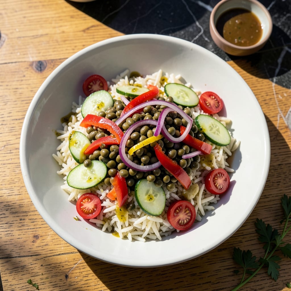 Lentil Rice Salad Recipe: Protein-Packed Mediterranean Bowl