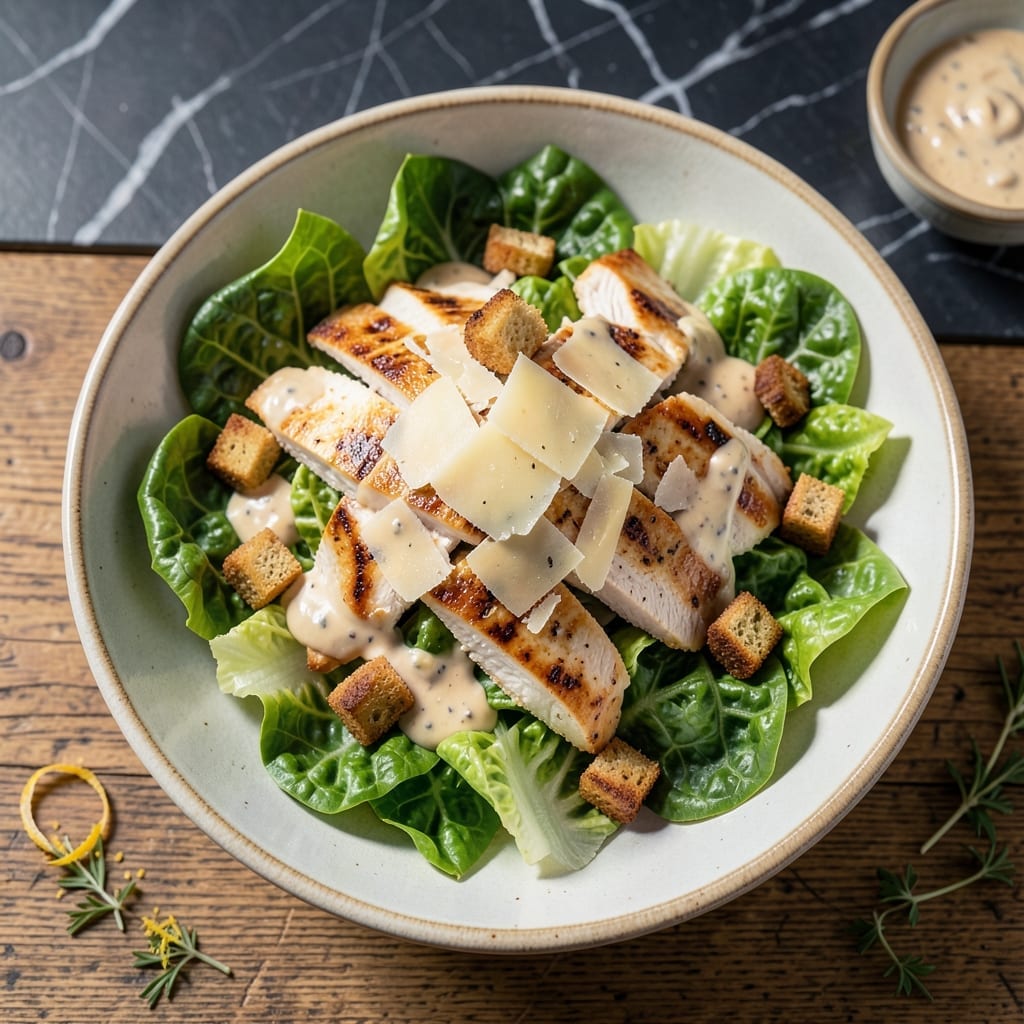 Chicken Caesar Salad Recipe: Classic Creamy Dressing With Parmesan Crisp Chicken Caesar Salad Recipe: Classic Creamy Dressing With Parmesan Crisp