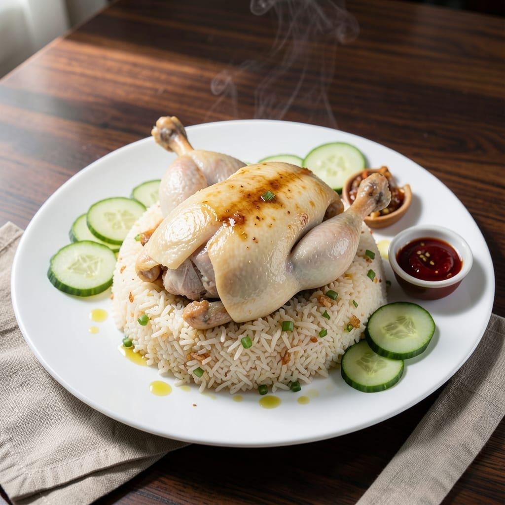Chinese Hainan Chicken Rice Recipe: Fragrant Poached Perfection With Ginger-Scented Rice