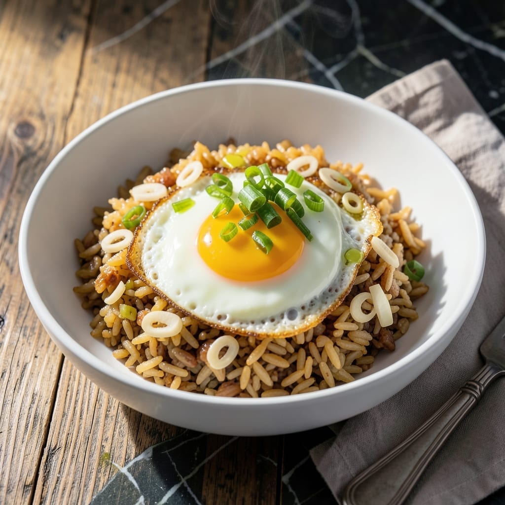 Fried Egg Over Rice Recipe: Runny Yolk and Wok-Charred Goodness