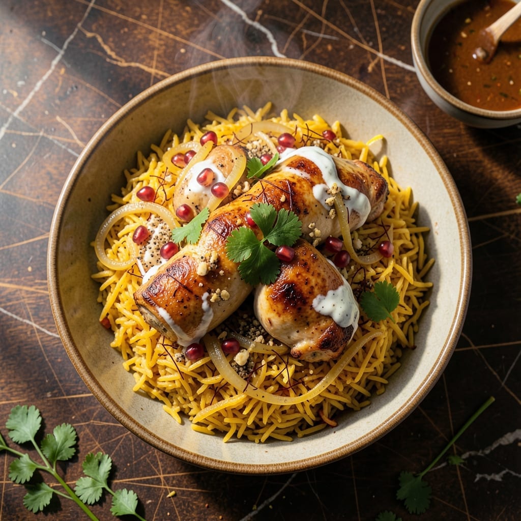 Persian Saffron Chicken and Rice Recipe: Fragrant Basmati With Golden Threads