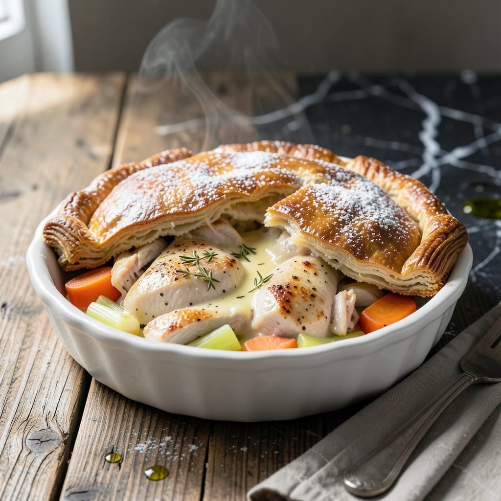 Chicken Pot Pie Recipe No Peas: Flaky Crust With Creamy Chicken Filling