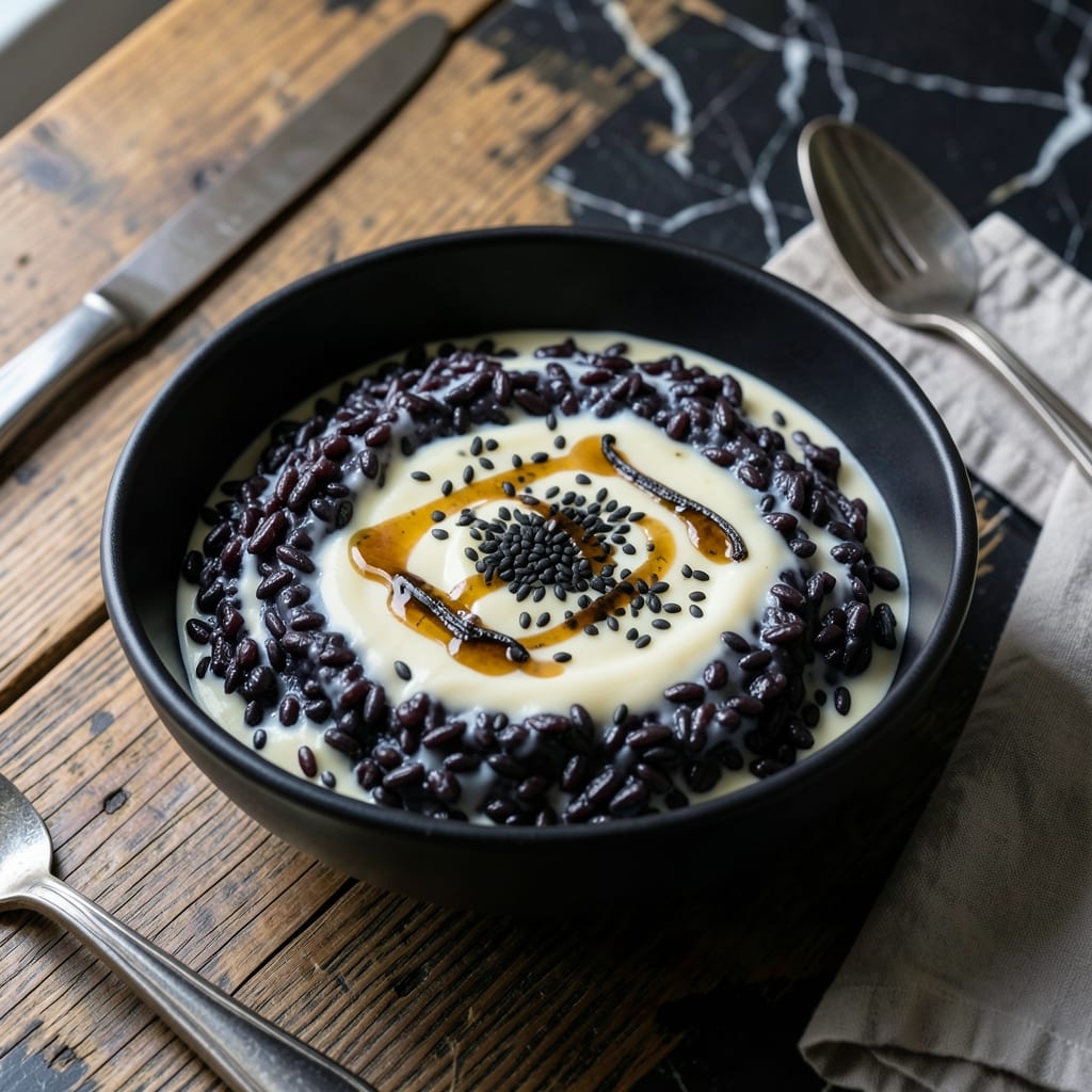 Forbidden Rice Pudding Recipe: Black Sesame and Coconut Creaminess
