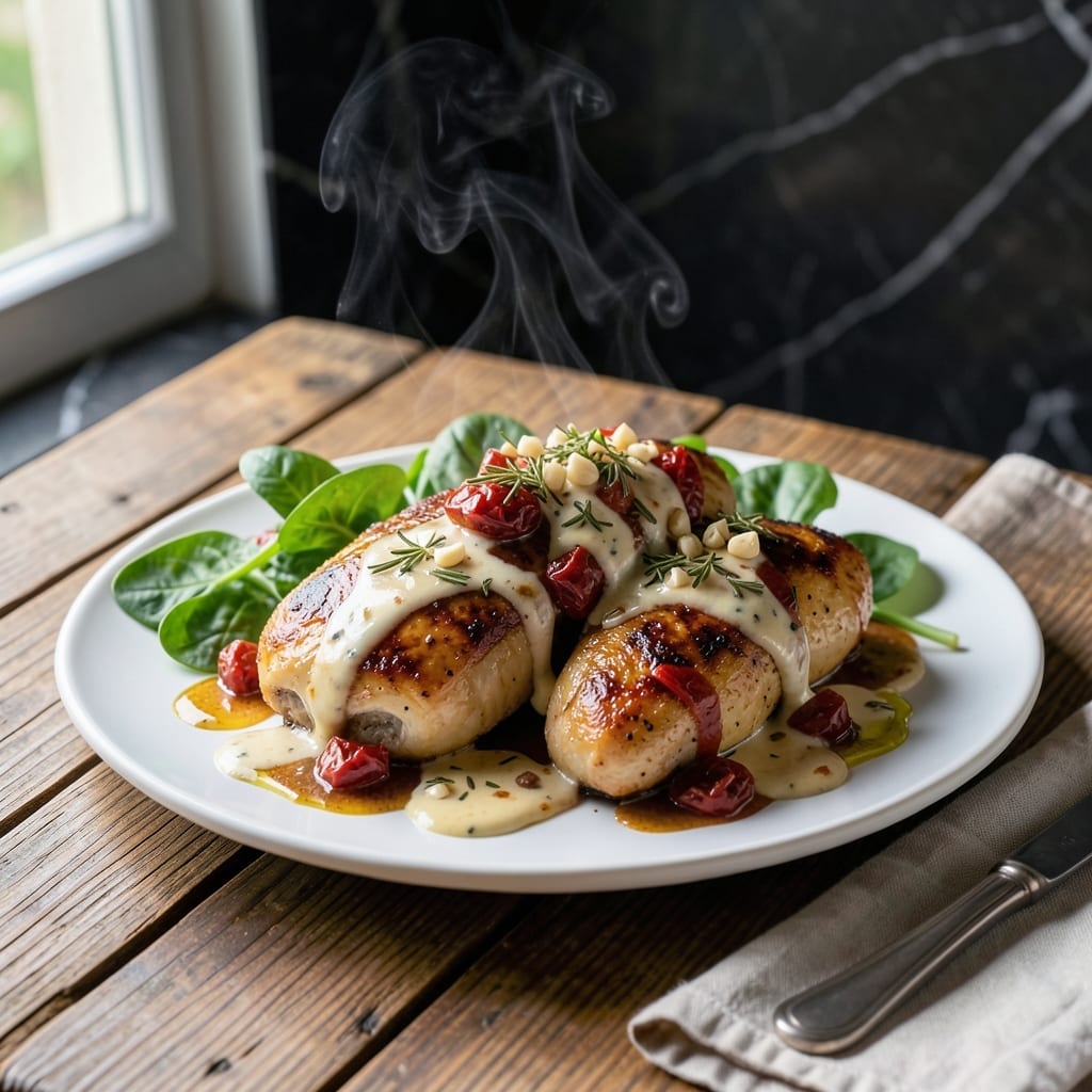Tuscan Garlic Chicken Recipe: Sun-Dried Tomato and Spinach Infusion Tuscan Garlic Chicken Recipe: Sun-Dried Tomato and Spinach Infusion