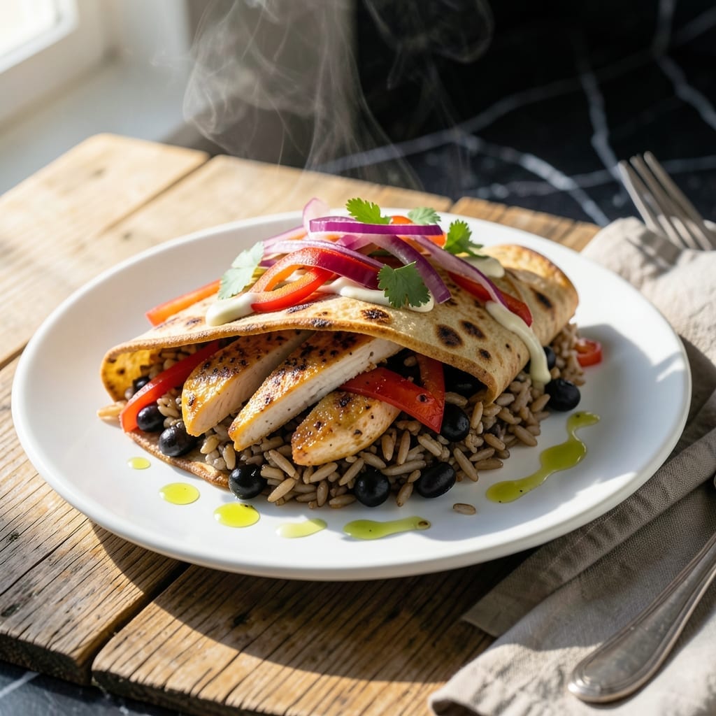 Healthy Chicken and Rice Burrito Recipe: Protein-Packed Fiesta in a Tortilla