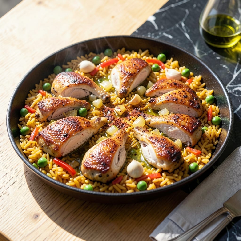 Chicken Paella Rice Recipe: Saffron-Infused Spanish Feast