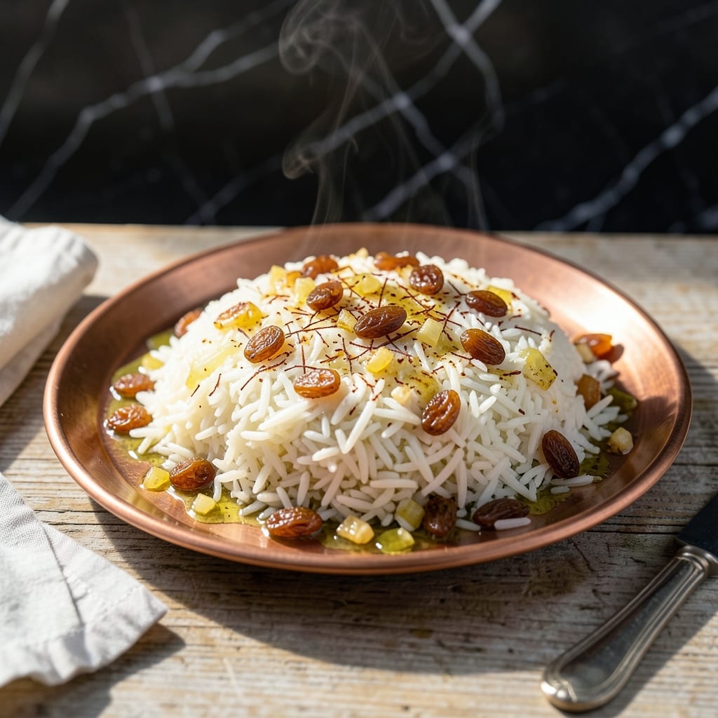 Algerian Rice Recipe: Fragrant Saffron and Raisin Pilaf Algerian Rice Recipe: Fragrant Saffron and Raisin Pilaf