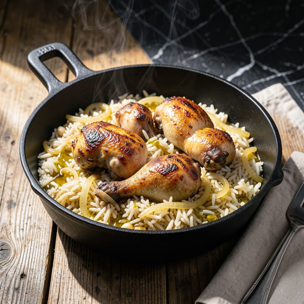 One Pot Chicken and Rice Recipe: Golden Crust Over Tender Grains