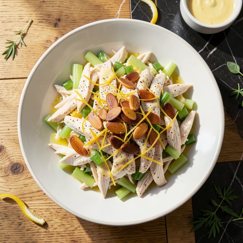 Lemon Chicken Salad Recipe: Zesty Brightness With Crunchy Almonds Lemon Chicken Salad Recipe: Zesty Brightness With Crunchy Almonds