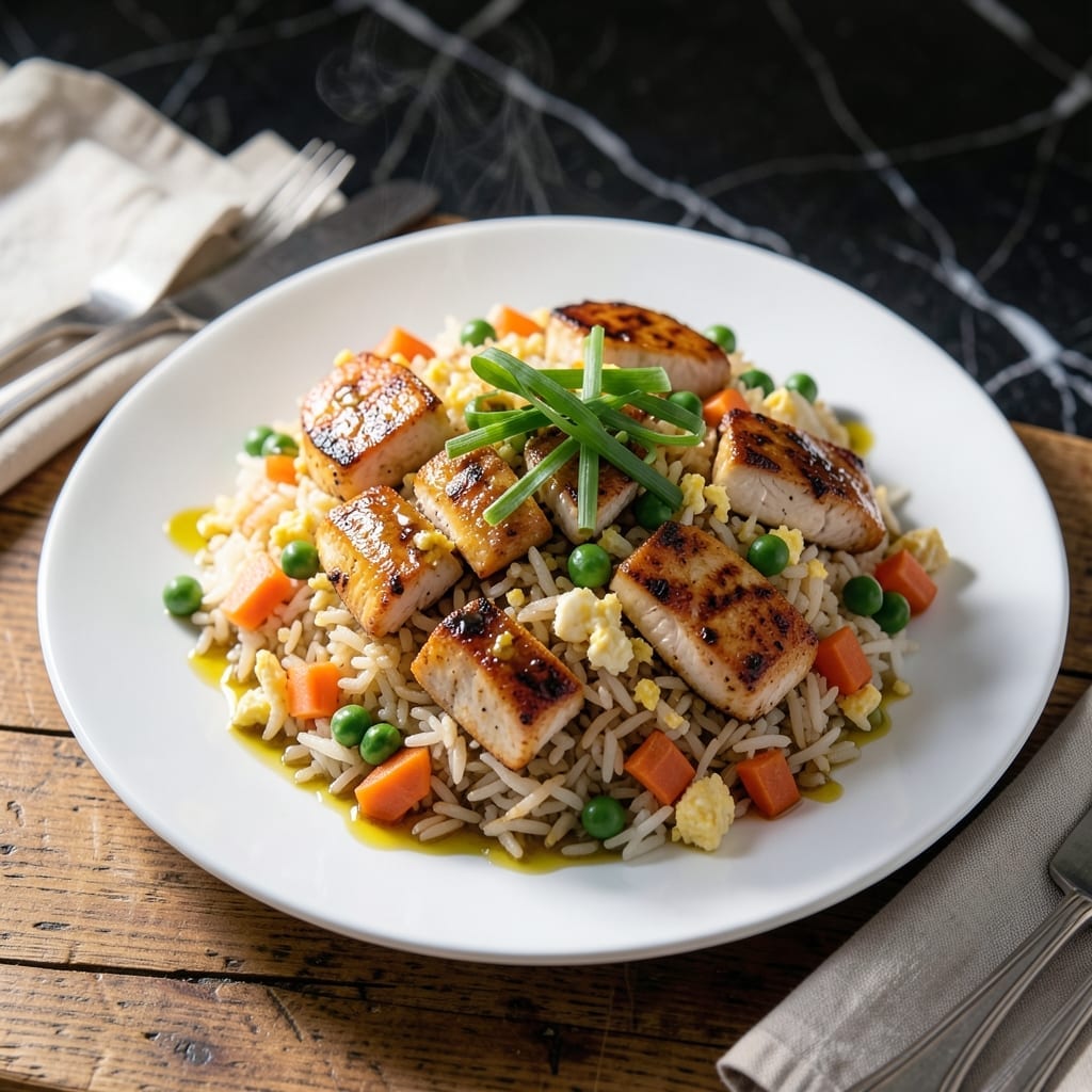 Takeout Chicken Fried Rice Recipe: Wok-Seared Umami With Garden Veggies Takeout Chicken Fried Rice Recipe: Wok-Seared Umami With Garden Veggies