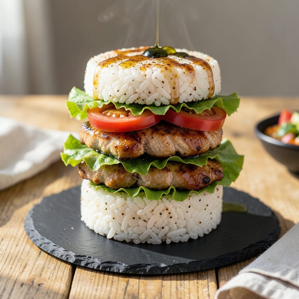 Japanese Rice Burger Recipe: Crispy Patties With Umami Fillings Japanese Rice Burger Recipe: Crispy Patties With Umami Fillings