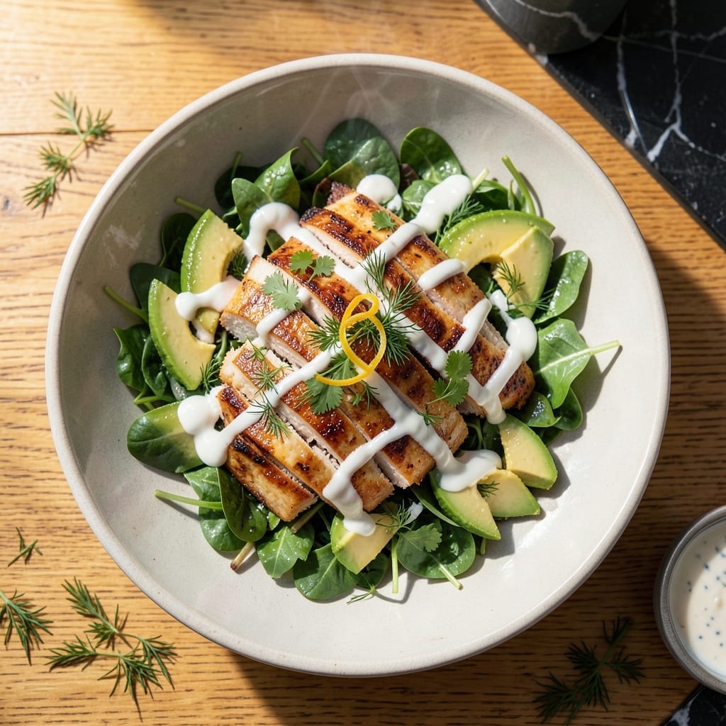 Warm Chicken Salad Recipe: Creamy Avocado and Herb Twist