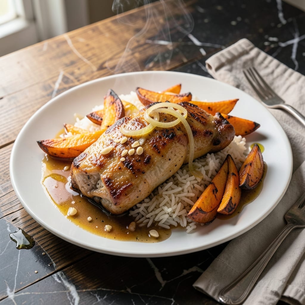 Chicken Rice and Sweet Potato Recipe: Nutrient-Packed One-Pan Meal