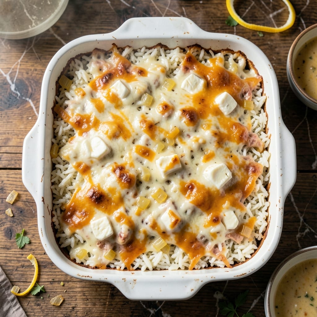 Rice Casserole Recipe: Cheesy Baked Comfort with Crispy Top Rice Casserole Recipe: Cheesy Baked Comfort with Crispy Top