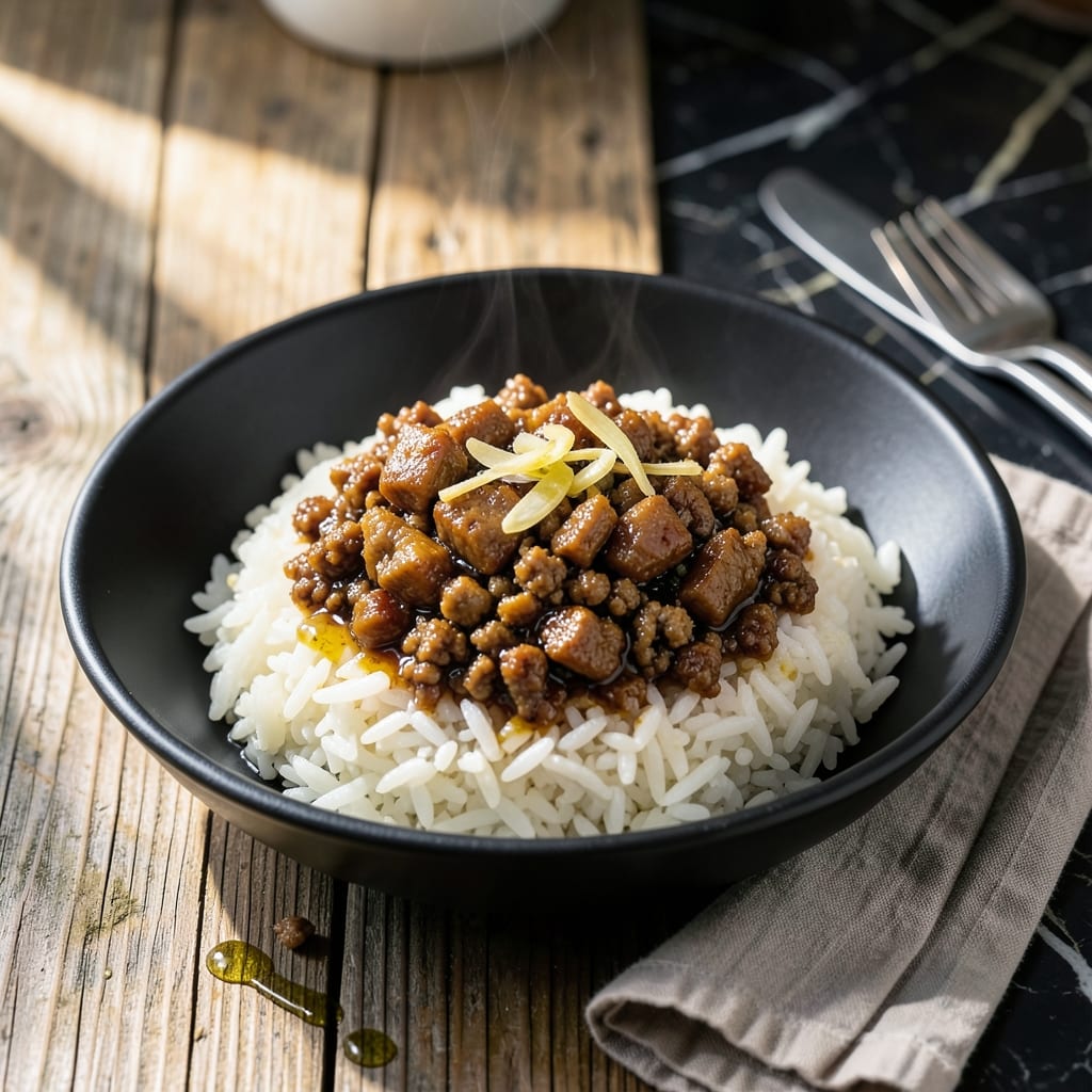 Minced Pork Over Rice Recipe: Taiwanese-Style Savory Bowl Minced Pork Over Rice Recipe: Taiwanese-Style Savory Bowl