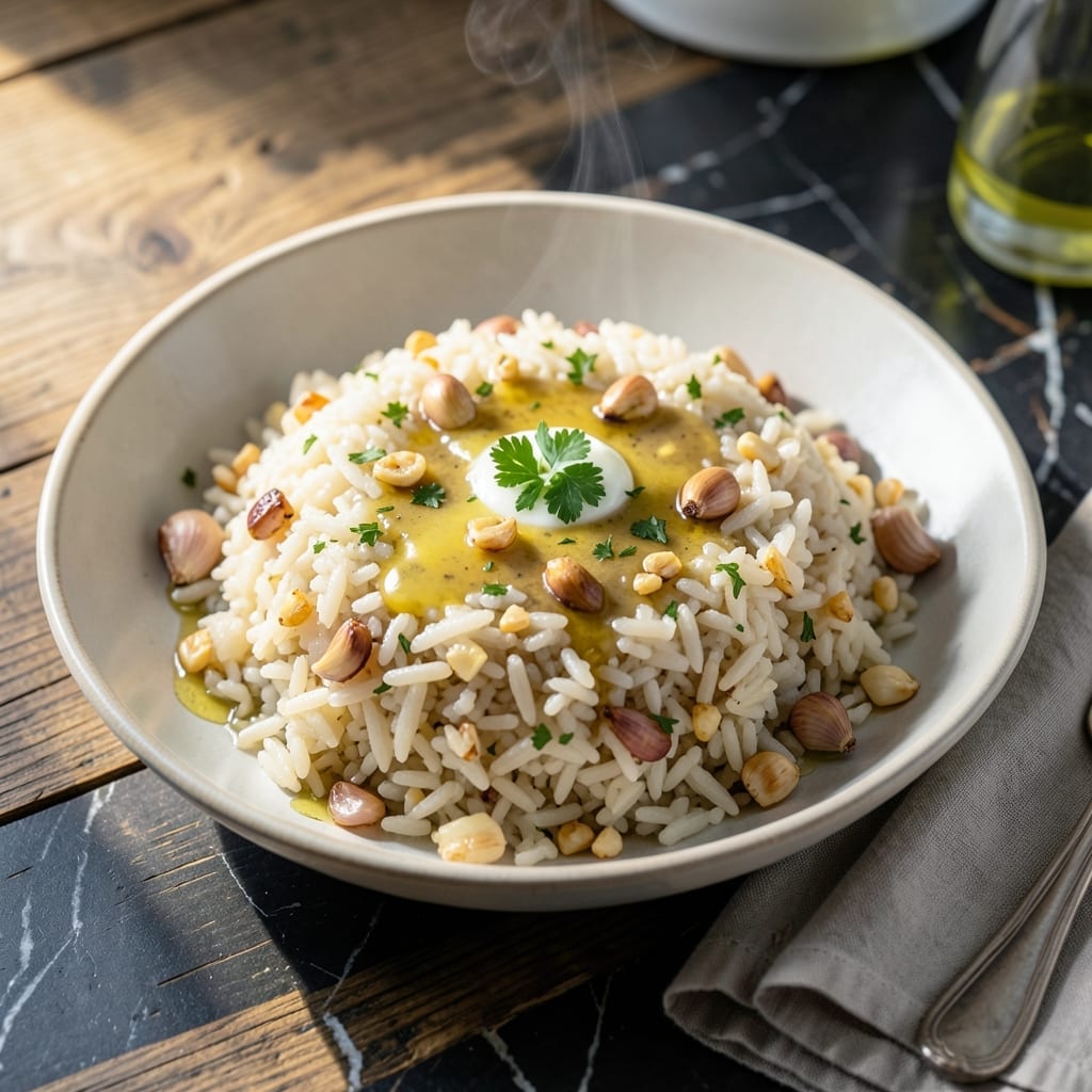 Garlic Rice Pilaf Recipe: Aromatic Grains with Golden Crisp Edges