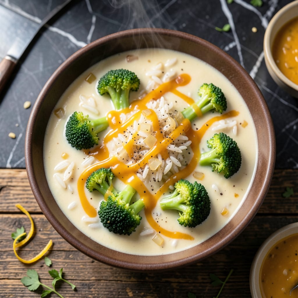 Broccoli Cheddar Rice Soup Recipe: Velvety Broth With Cheesy Depth