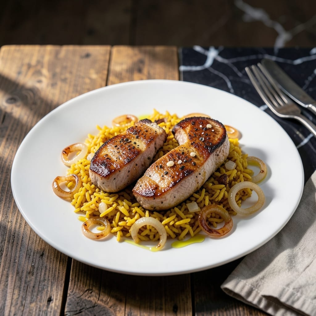 Pork Chops and Yellow Rice Recipe: Latin-Inspired One-Pan Feast Pork Chops and Yellow Rice Recipe: Latin-Inspired One-Pan Feast