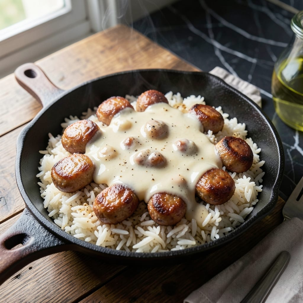 Fresh Sausage Rice and Gravy Recipe: Hearty Country-Style Breakfast Bowl