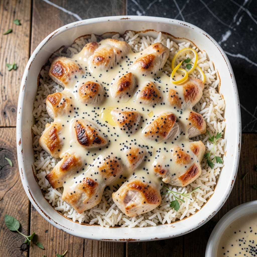 Poppy Seed Chicken and Rice Casserole Recipe: Easy Weeknight Bake with Creamy Texture