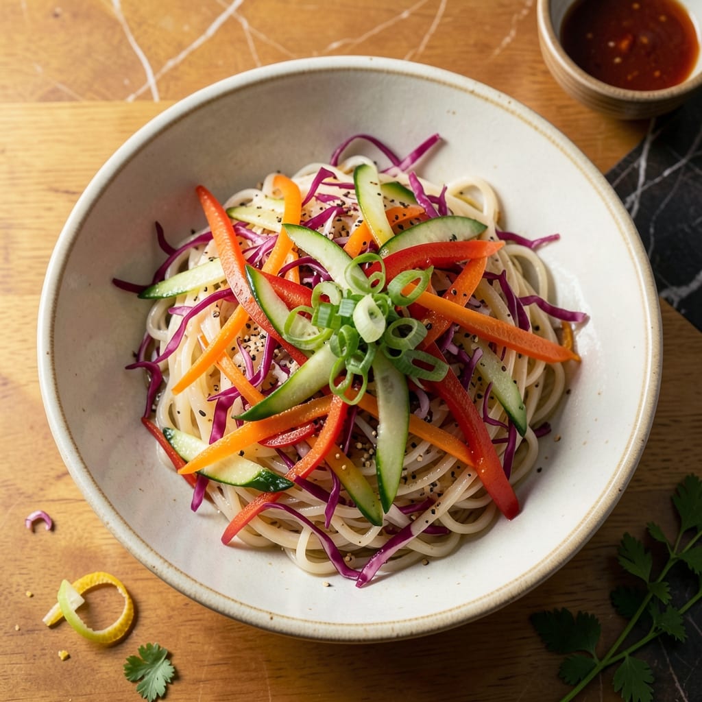 Japanese Rice Noodle Salad Recipe: Chilled Sesame-Lime Crunch