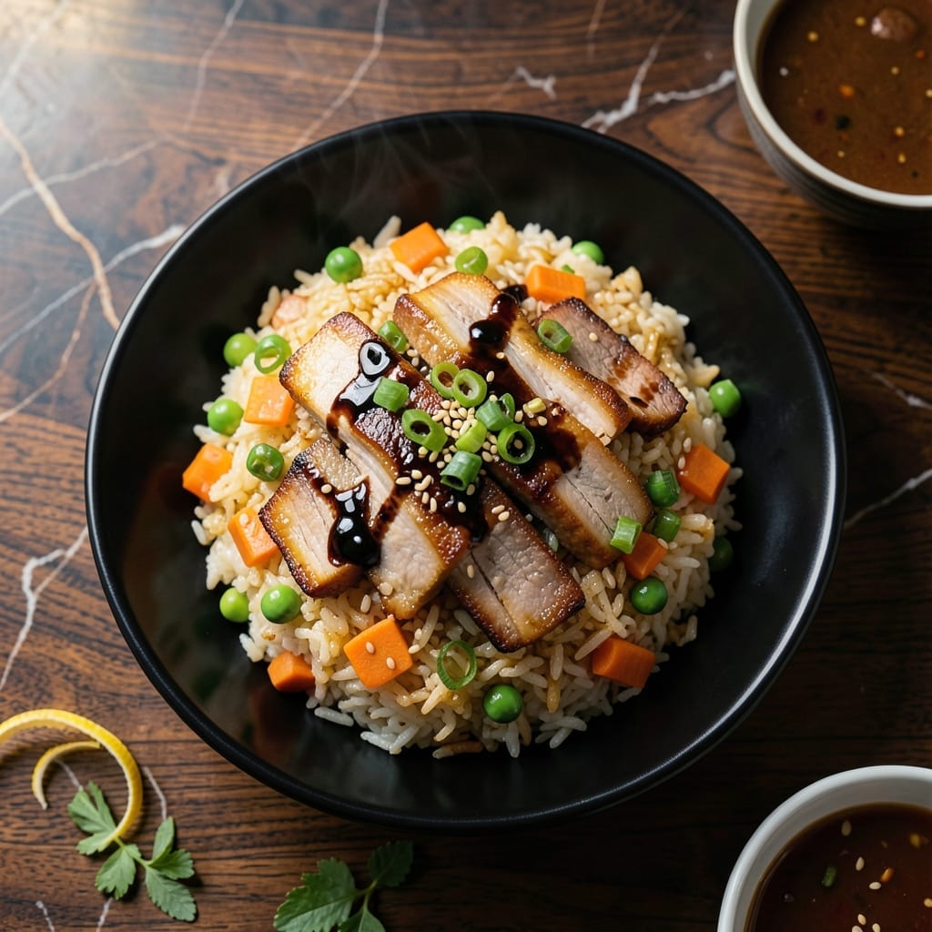 Asian Pork Fried Rice Recipe: Wok-Seared Umami With Peas and Carrots Asian Pork Fried Rice Recipe: Wok-Seared Umami With Peas and Carrots
