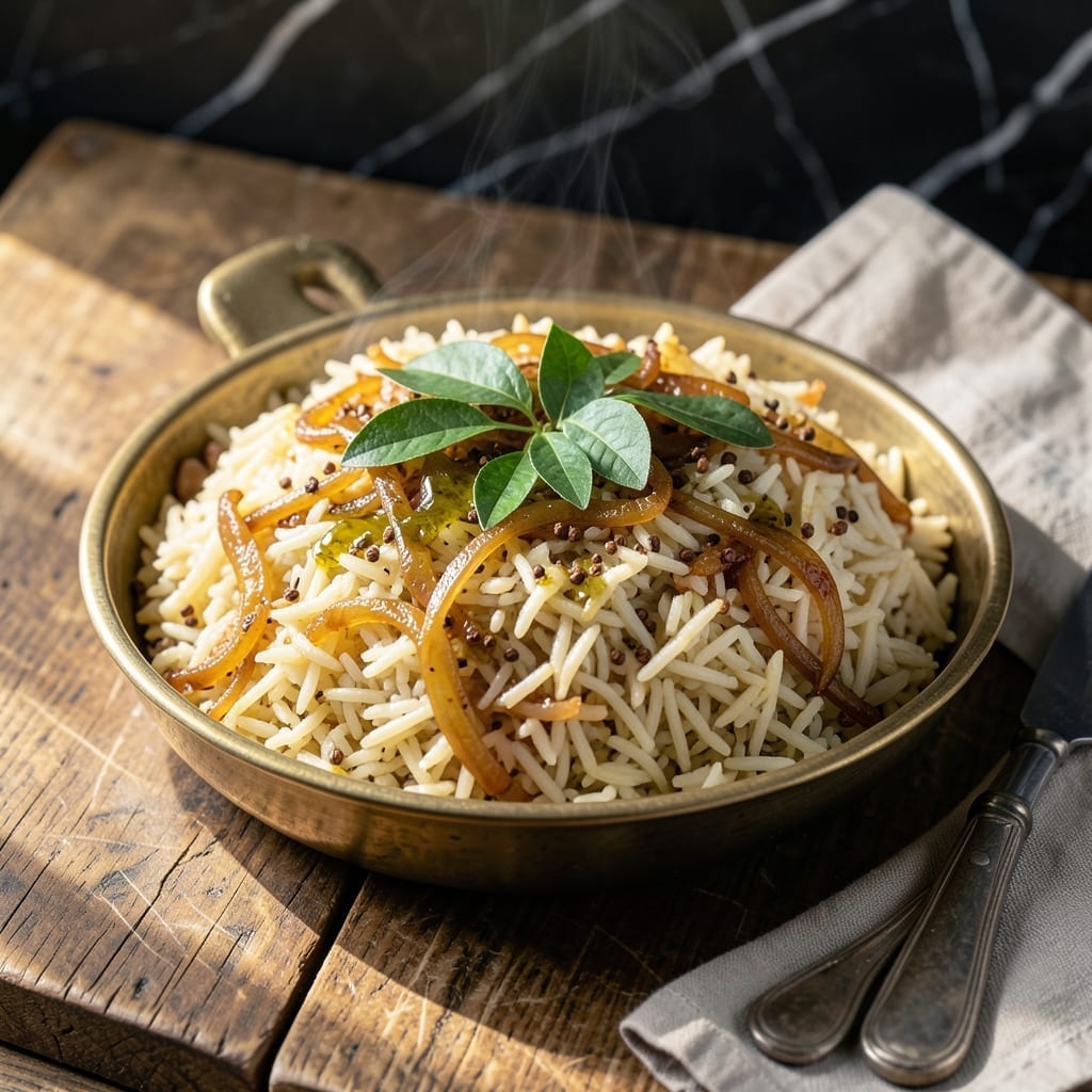 Indian Onion Rice Recipe: Aromatic Spiced Grains With Caramelized Sweetness Indian Onion Rice Recipe: Aromatic Spiced Grains With Caramelized Sweetness