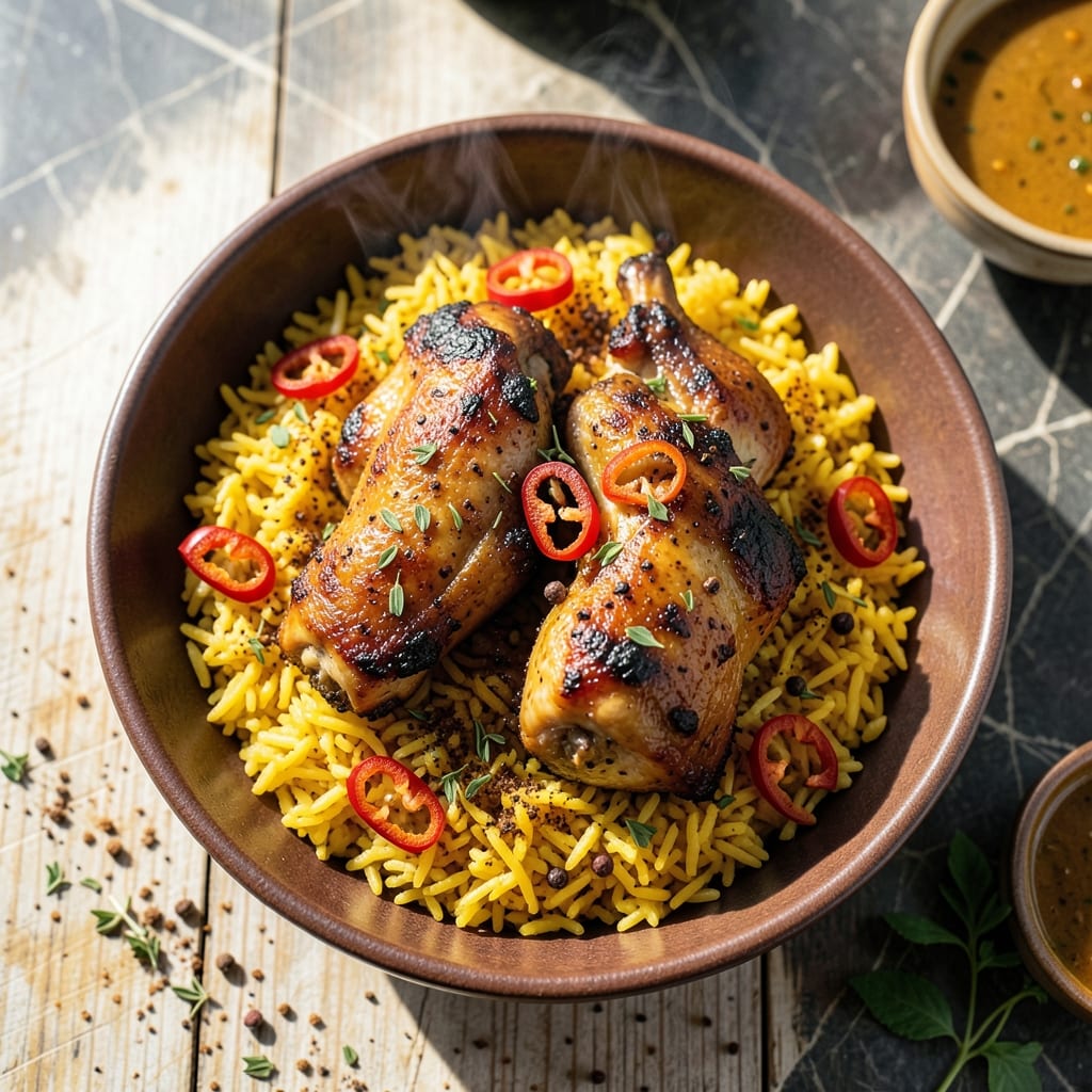 Jerk Chicken Yellow Rice Recipe: Caribbean Spice Meets Fluffy Grains