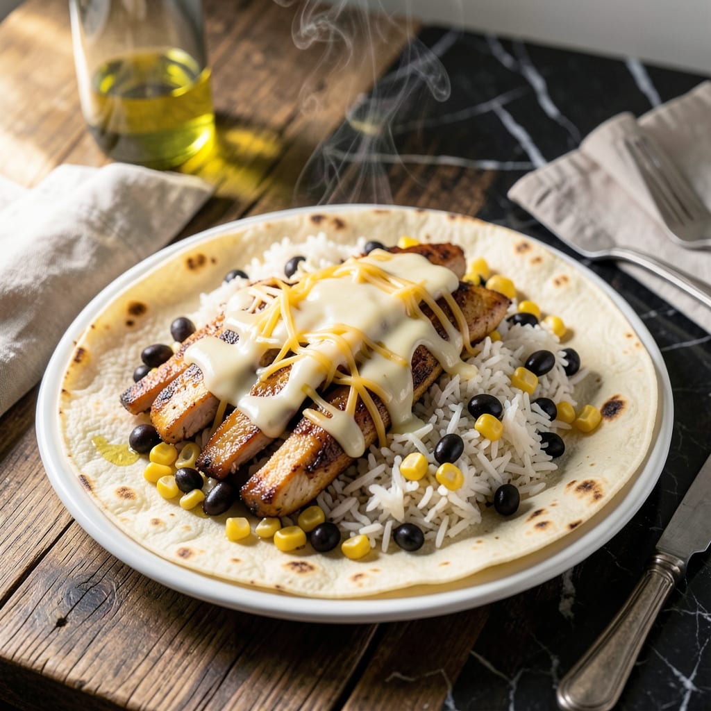 Chicken Rice Tortilla Wrap Recipe: Cheesy Southwestern Layers