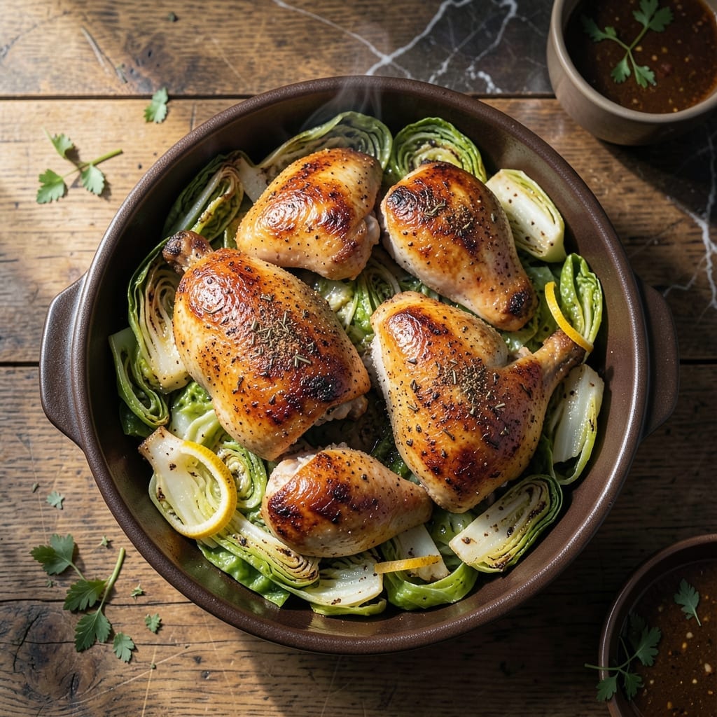 Cabbage and Chicken Recipe Baked: Oven-Baked Tender Chicken and Sweet Cabbage