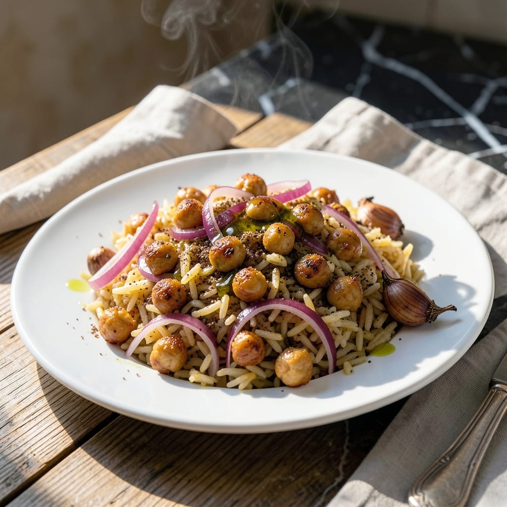 Garbanzo Mediterranean Grill Rice Recipe: Charred Chickpeas and Fragrant Spices
