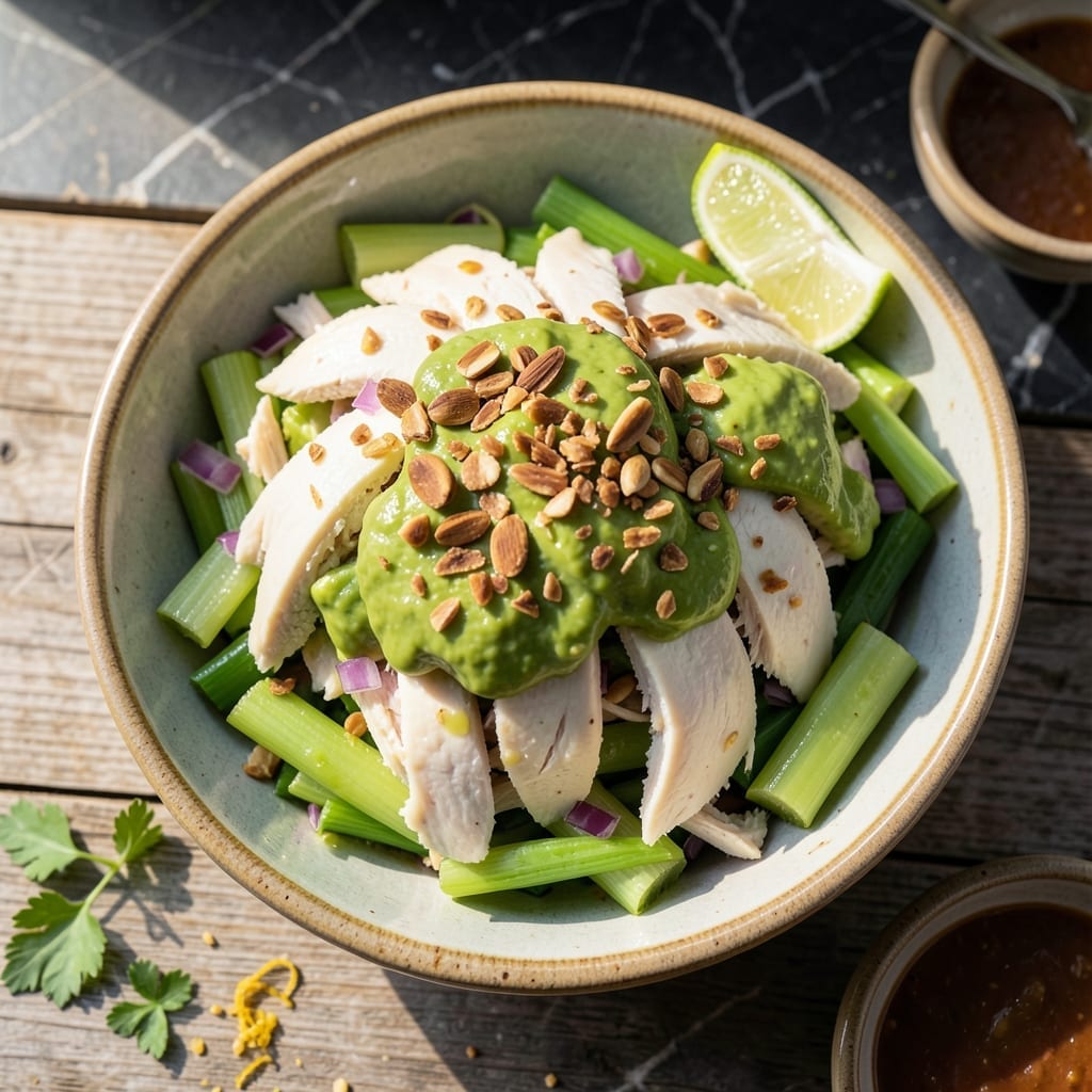 Paleo Chicken Salad Recipe: Zesty Avocado-Lime with Crunchy Almonds Paleo Chicken Salad Recipe: Zesty Avocado-Lime with Crunchy Almonds